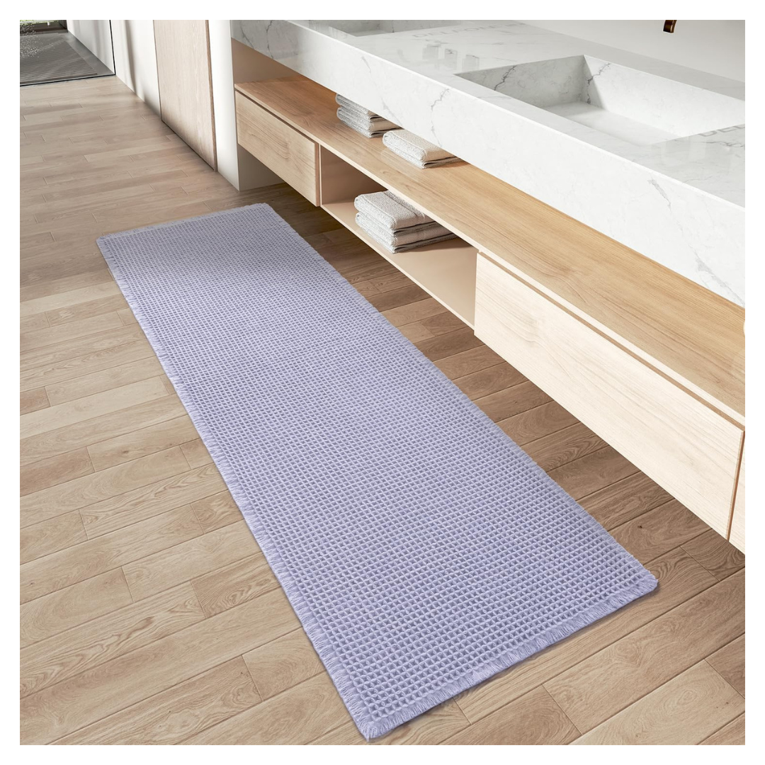 AMOAMI Waffle Runner Rug Super Absorbent Non Slip Bath Mat