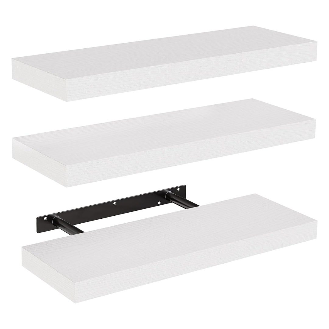 Set Of 3 Amada Homefurnishing Floating Wall Shelves With Brackets