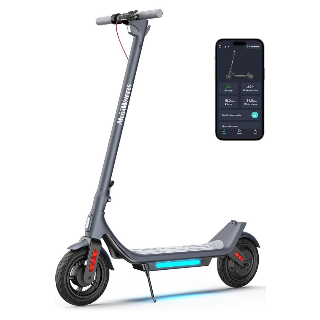 MEGAWHEELS 15MPH Electric Scooter With Smart APP, 31 Miles Range & 10" Tires