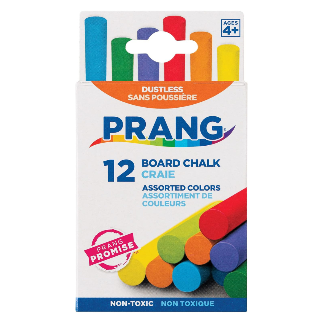 12-Count Prang Dust-free Board Chalk (Assorted Colors)