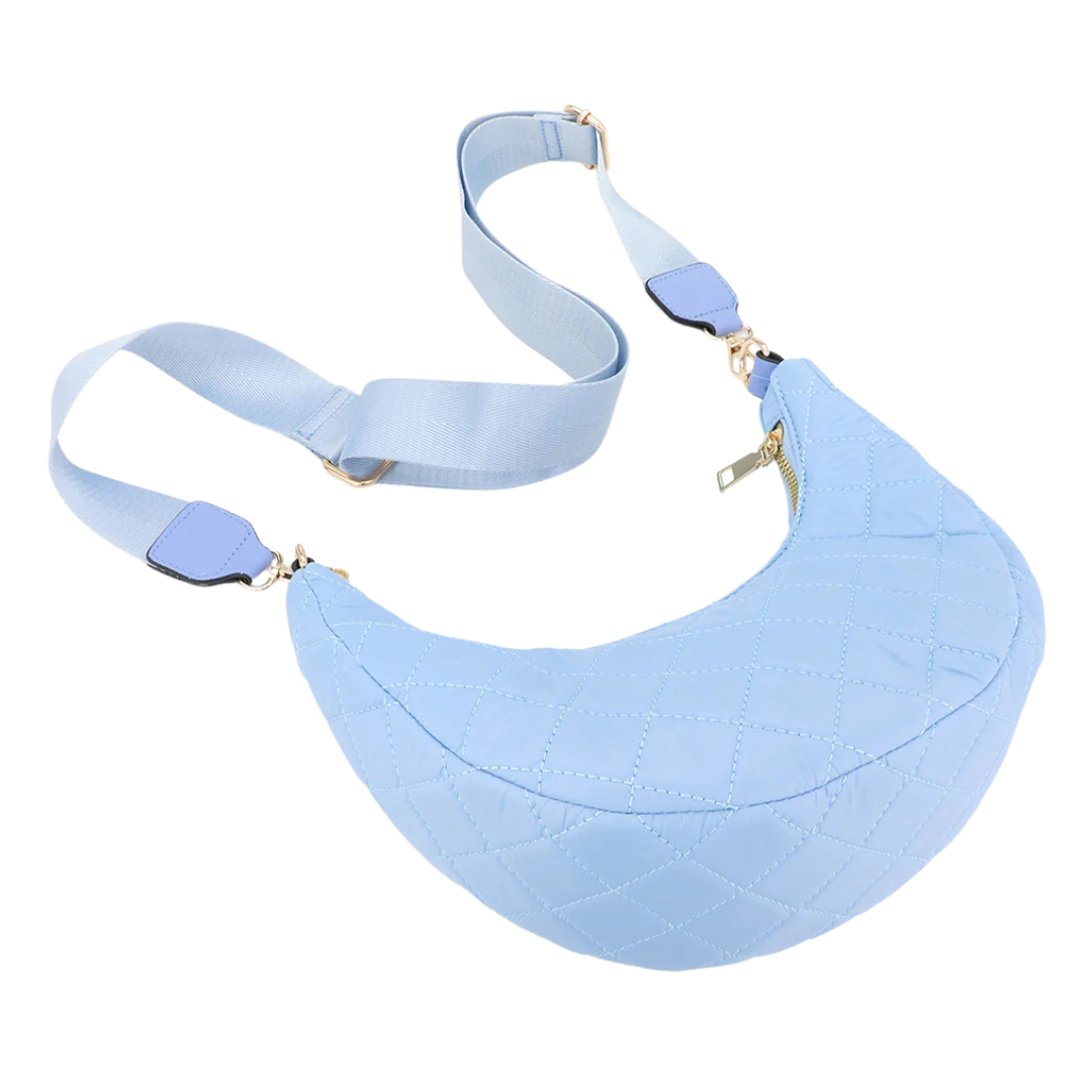 Fashnzfab Quilted Solid Puffer Crossbody Bag (3 Colors)