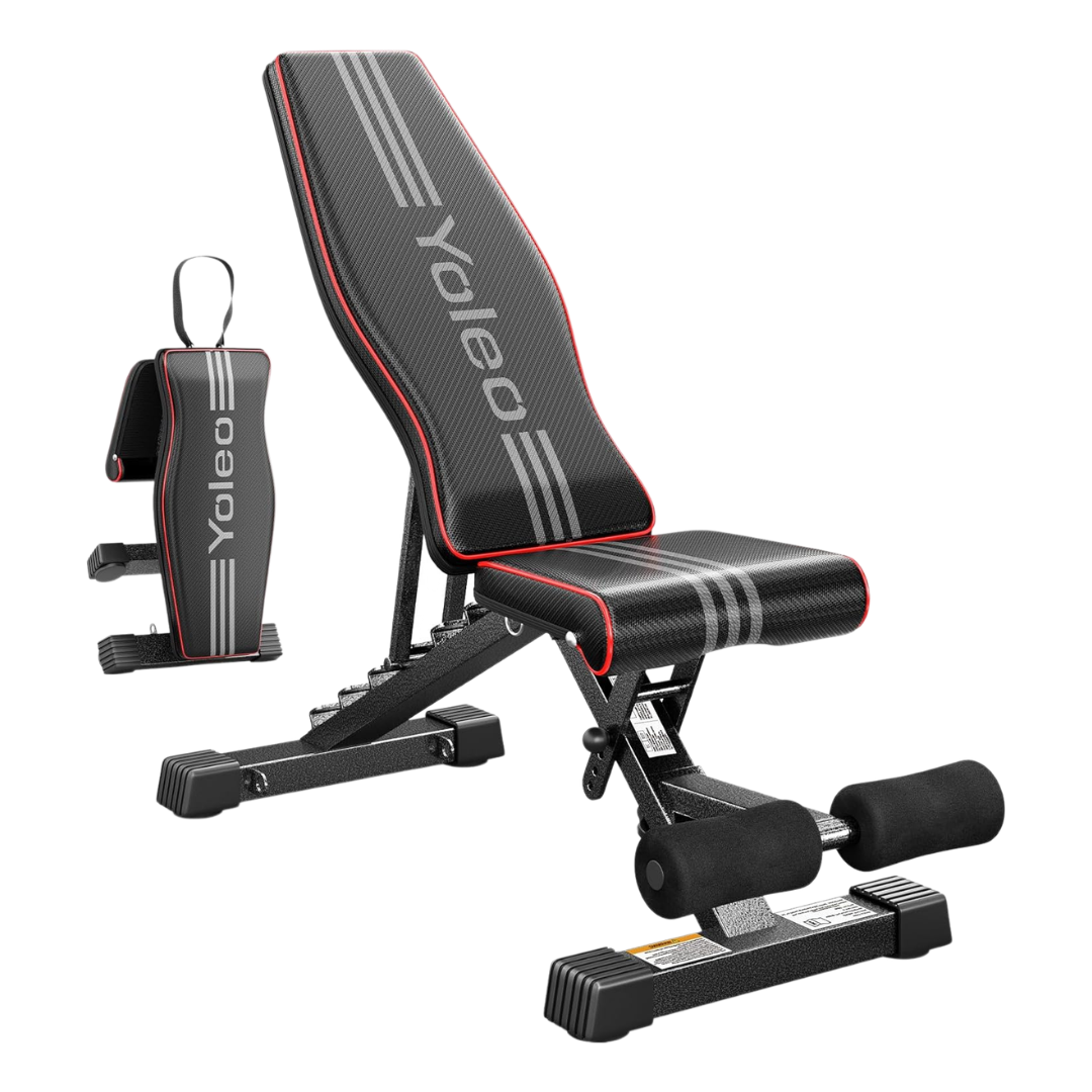 Yoleo Adjustable Weight Foldable Bench Press For Full Body Workout