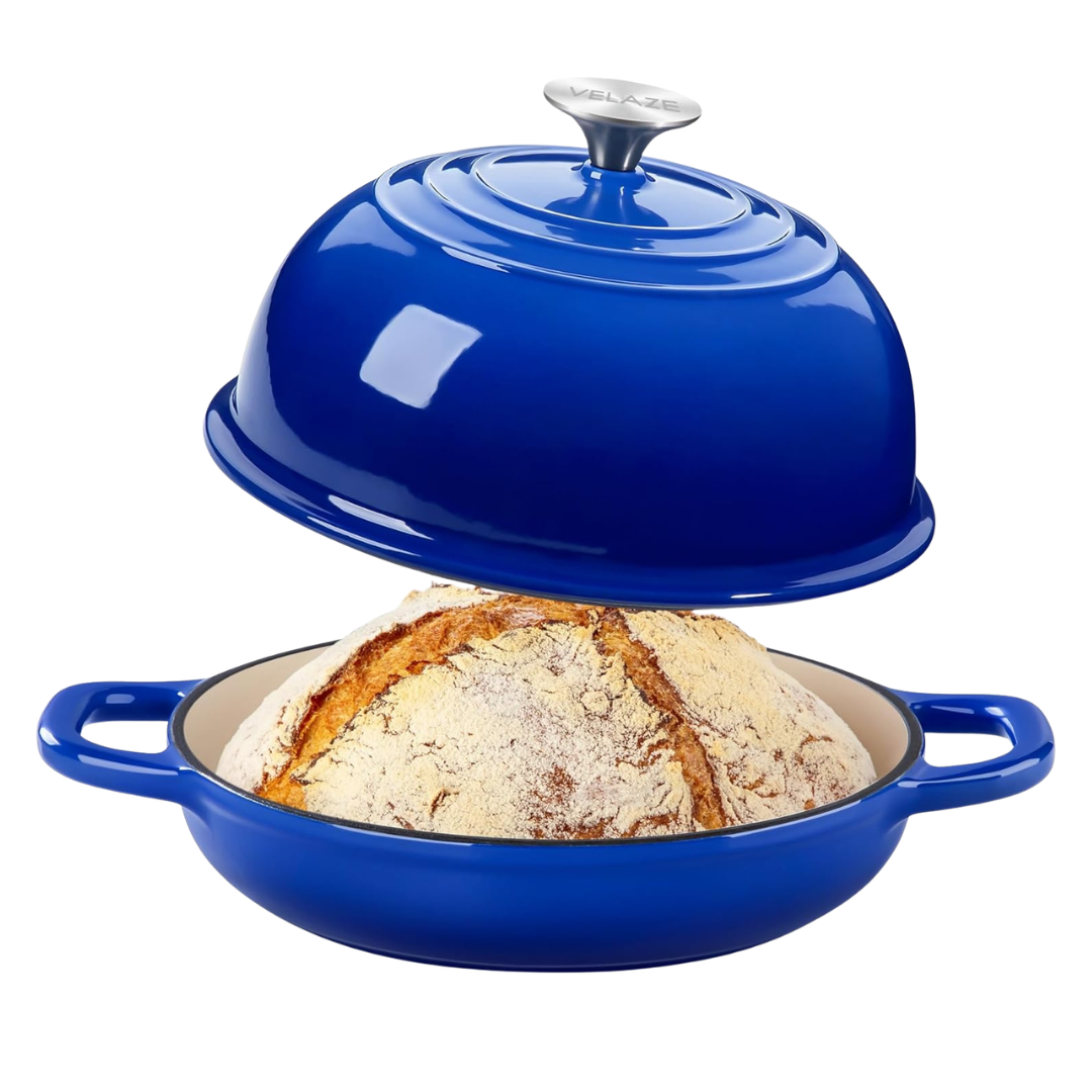 5-Qt Velaze Enameled Cast Iron Dutch Oven With Dome Lid