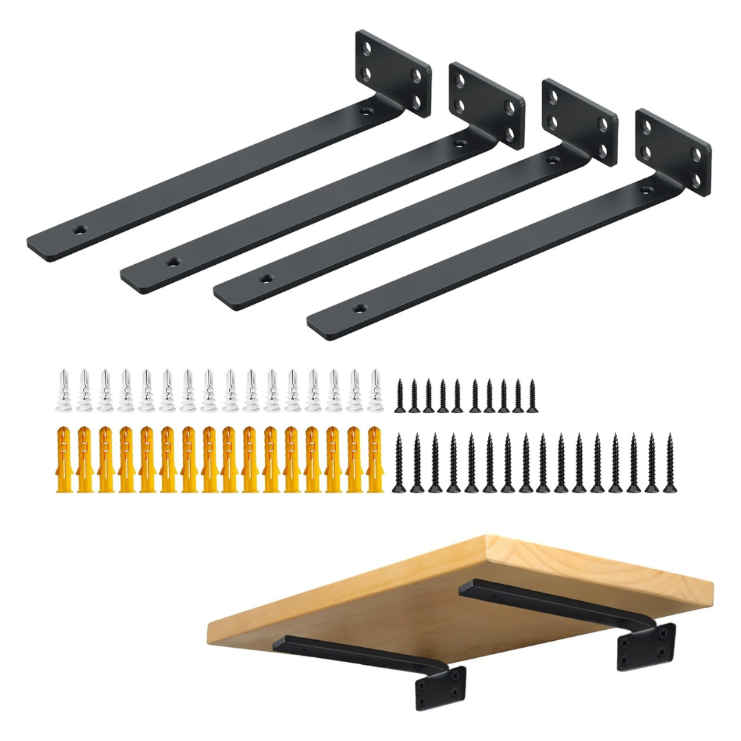 4-Pack Alise 10'' Floating Shelf L Brackets