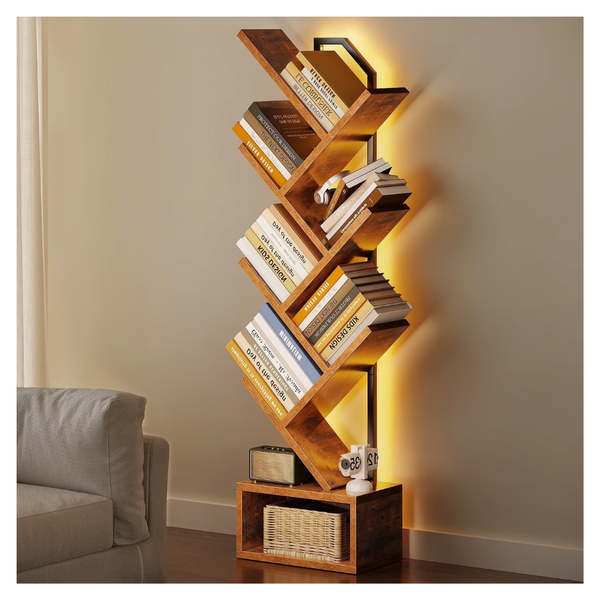 Casacomoda 6 Tier Tree Bookshelf With LED Lights