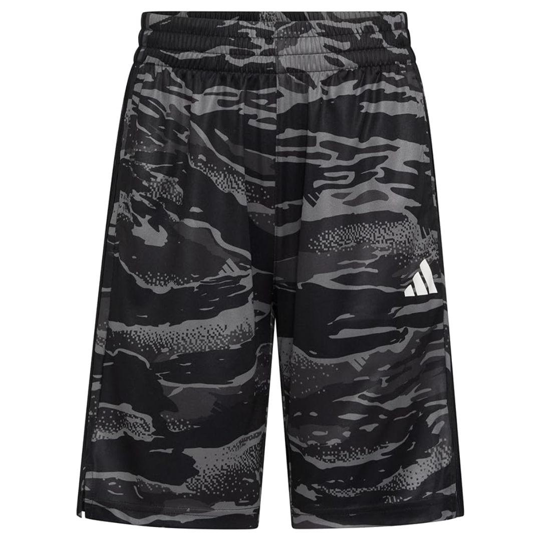 adidas Boys' AOP Tiger Camo 3-Stripe Short