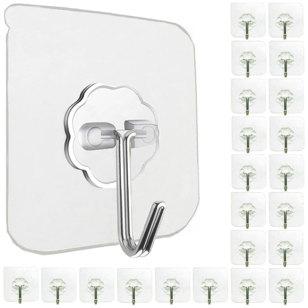 24-Pack Jwxstore Waterproof Heavy Duty Self Adhesive Hooks