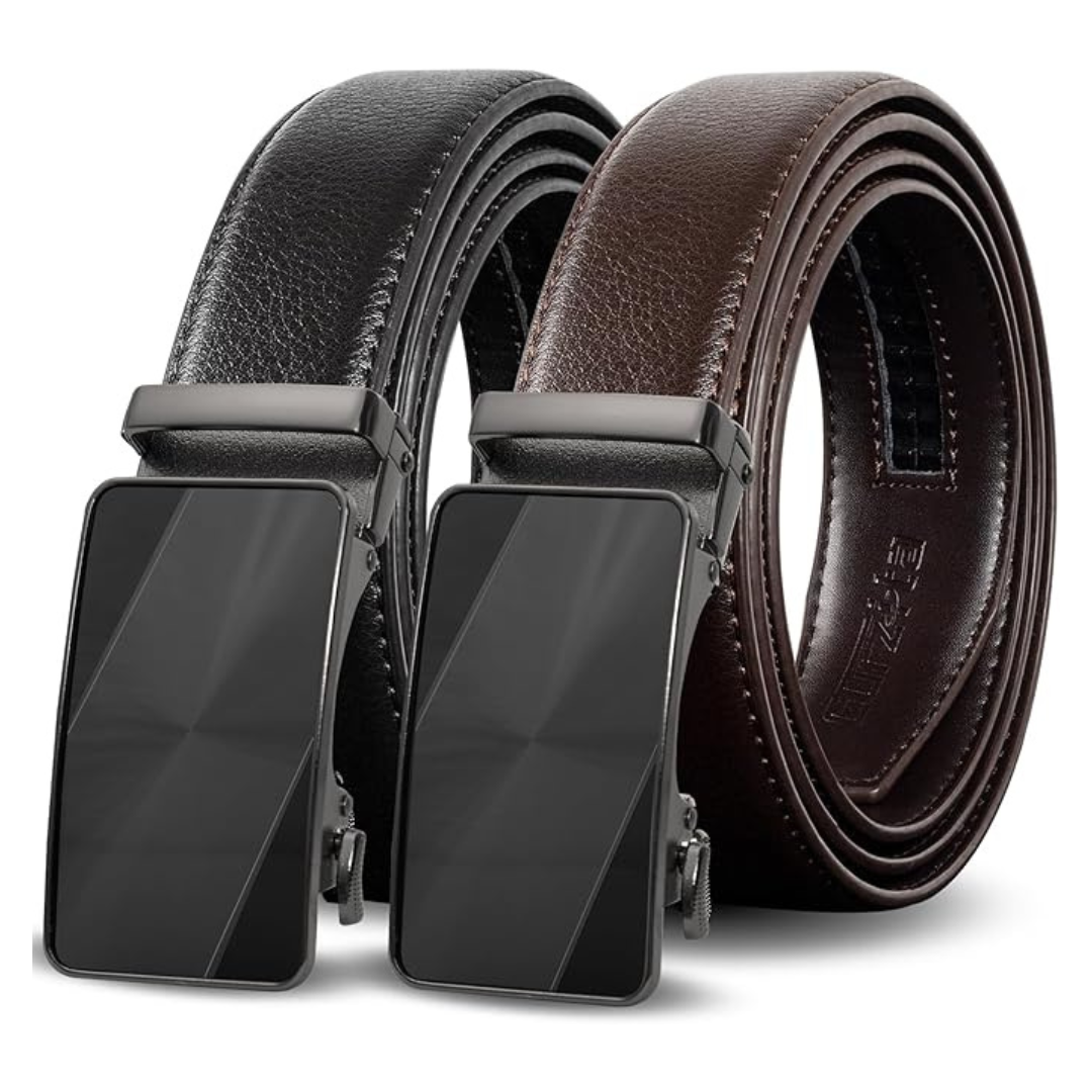 2-Pack Men's Leather Ratchet Belts
