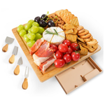 Charcuterie Bamboo Cheese Board Set With Slide-Out Drawer