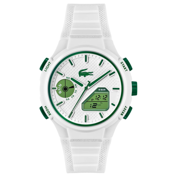 Lacoste Men's LC33 White Silicone Strap Watch (45mm)