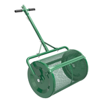 24" Lawn Spreader Compost Peat Moss & Topsoil Adjustable Height Push/Tow