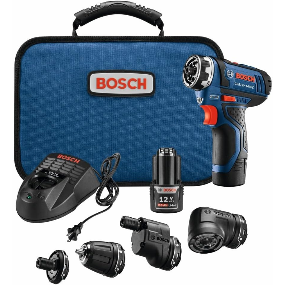 Bosch 12V Flexiclick 5-in-1 Cordless Multi-Head Electric Screwdriver Drill Set