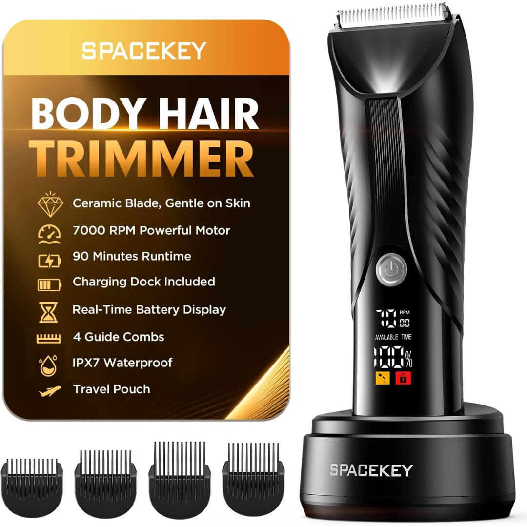 Men's Waterproof Rechargeable Wet/Dry Electric Body Hair Trimmer
