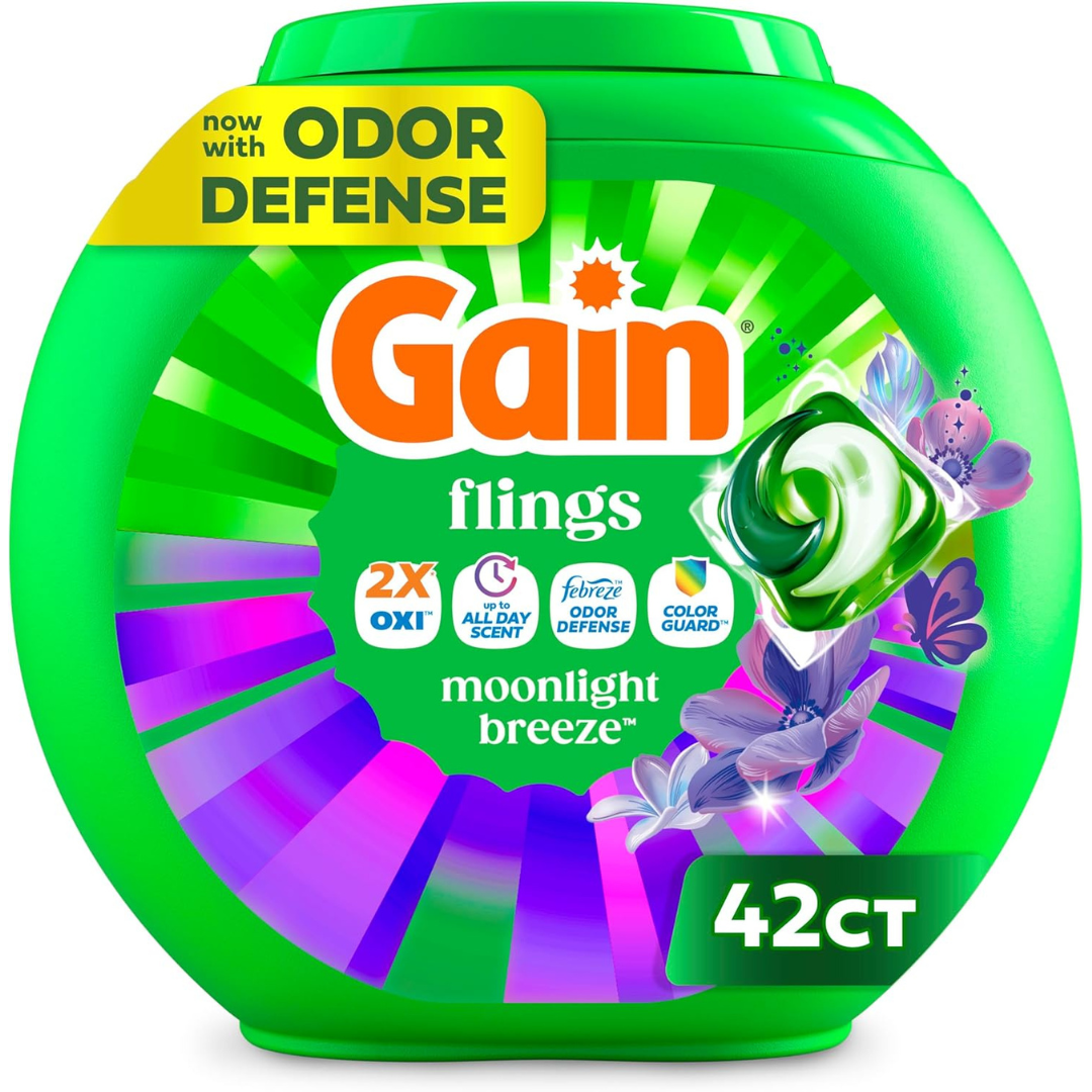 4-Pack Of 42-Count Gain Flings 4-in-1 Laundry Detergent Pods