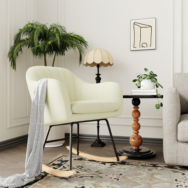 GarveeHome Nursery Rocking Chair With Wood Legs (2 Colors)