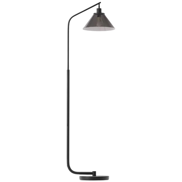 Threshold Smoked Glass Floor Lamp Black