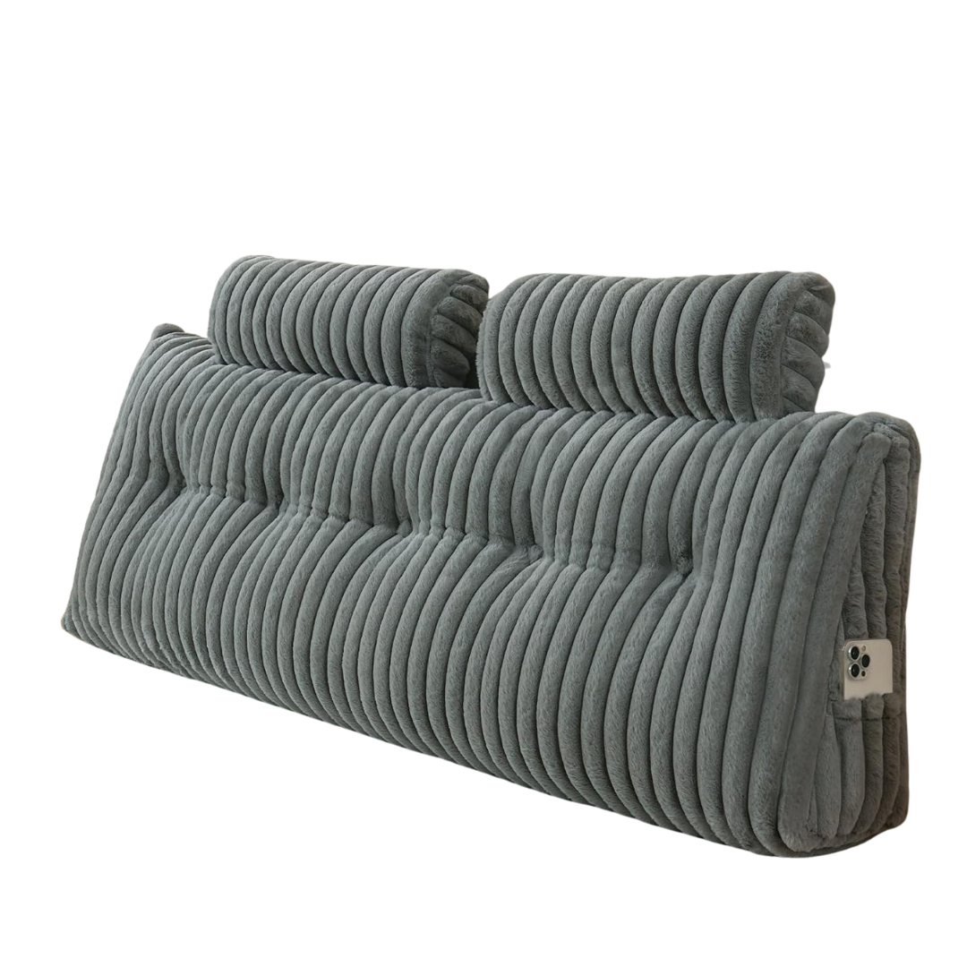 Your Moon Queen Size Large Wedge Headboard With 2 Roll Pillows