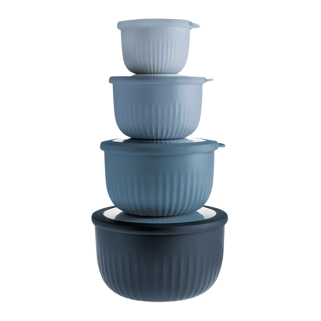 8-Piece Art & Cook Round Nesting Bowl Set With Lids (Blue)