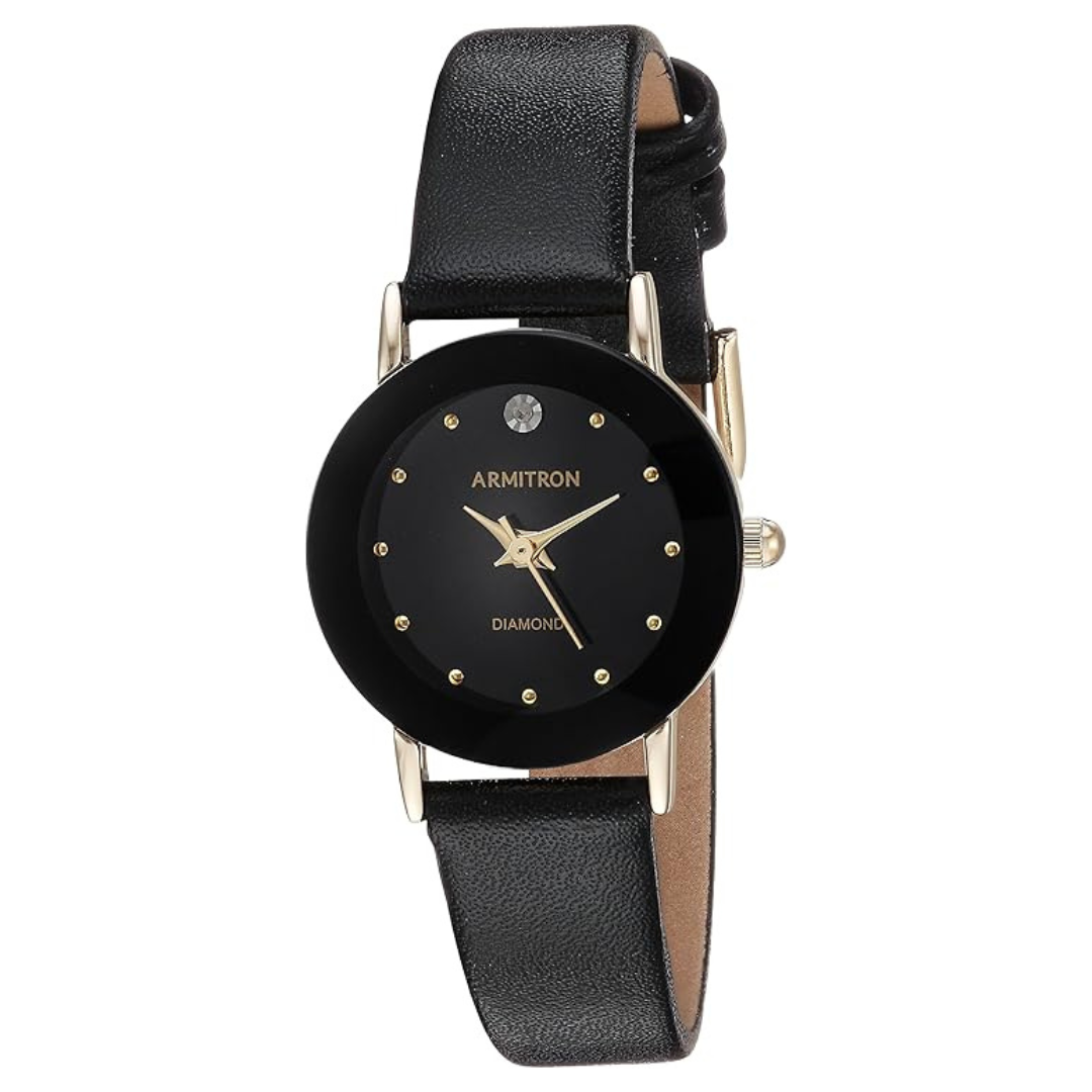 Armitron Women's Diamond Accented Leather Strap Watch