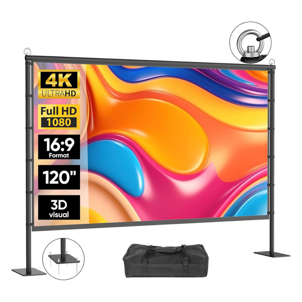 120" Outdoor Projector Screen With Stand