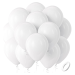 100-Pack Bezente White Balloons Latex Party Balloons