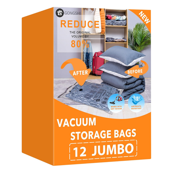 12-Pack Gongshi Plastic Vacuum Storage Bags