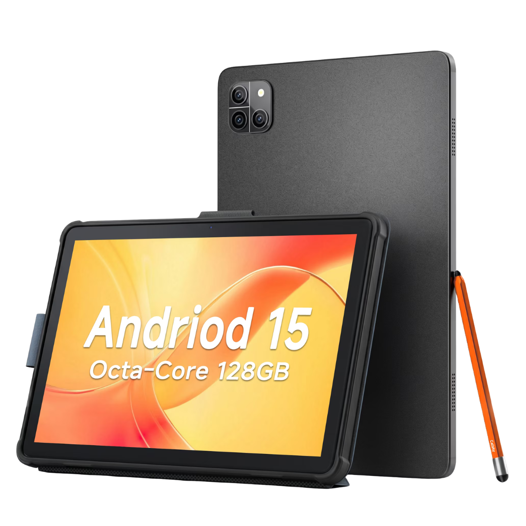 Callsky 10.1" 128GB Wi-Fi Android Tablet With Stand Case & Stylus