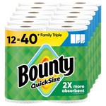 12 Family Triple Rolls Of Bounty Quick-Size Paper Towels