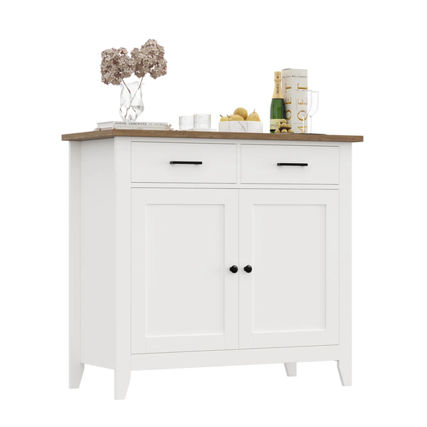 Lark Manor Ailynn Wood Accent Cabinets With 2 Drawers & 2 Doors