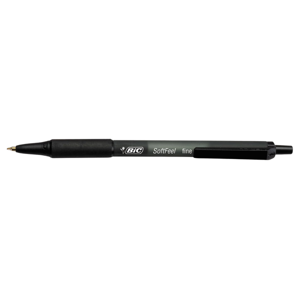 12-Count BIC Soft Feel Retractable Ballpoint Pens (Black)