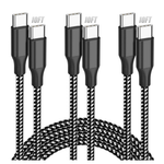 3-Pack 10ft USB-C To USB-C Fast Charging Cables