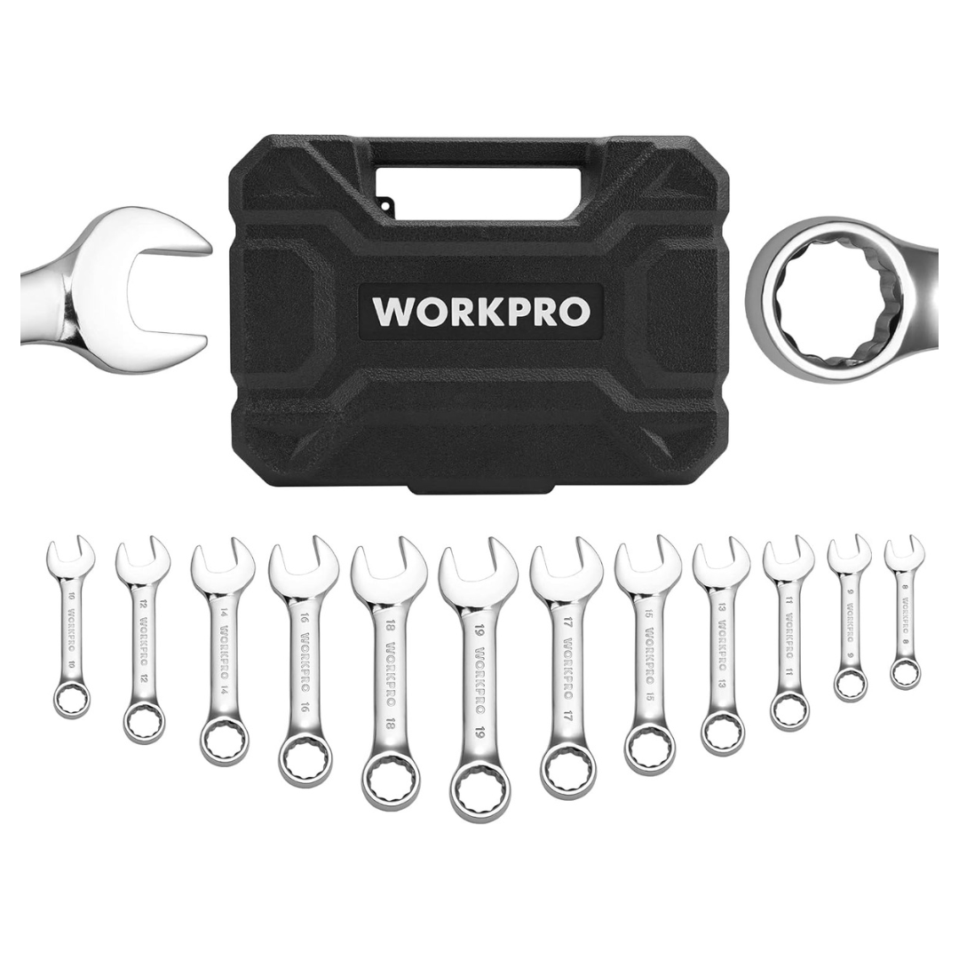 12-Piece WorkPro Stubby Wrench Set (8-19mm)