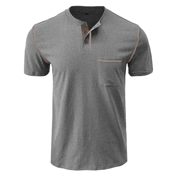 Men's Henley Shirt Lightweight Short Sleeve Casual Stylish T-Shirt