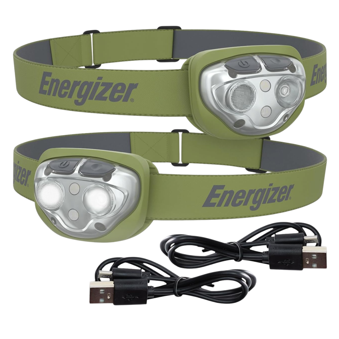 2-Pack IPX4 Water Resistant Rechargeable Camping Headlamp