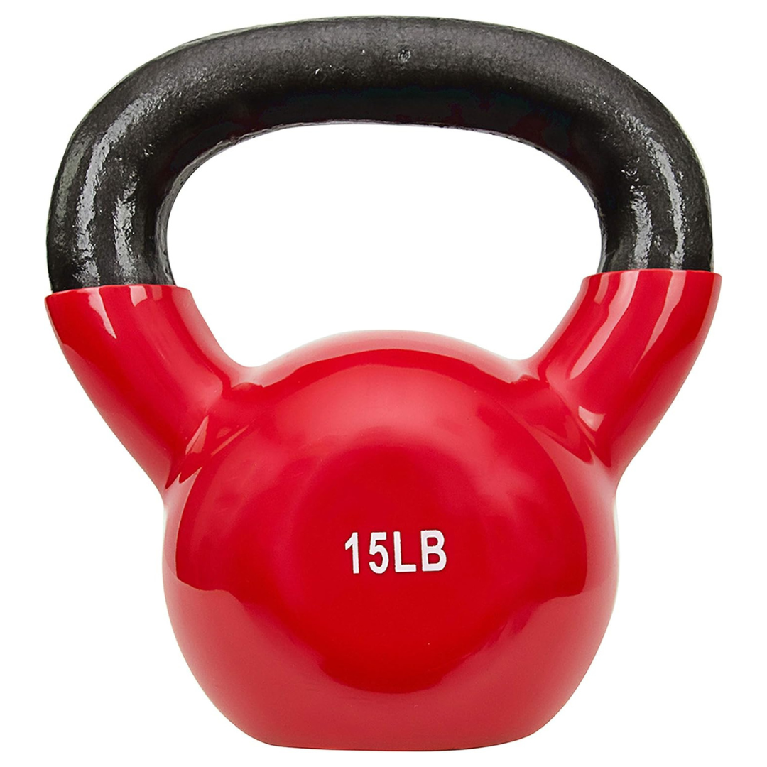 Sunny Health & Fitness Sunny Vinyl Coated Kettlebell (15-Pound)