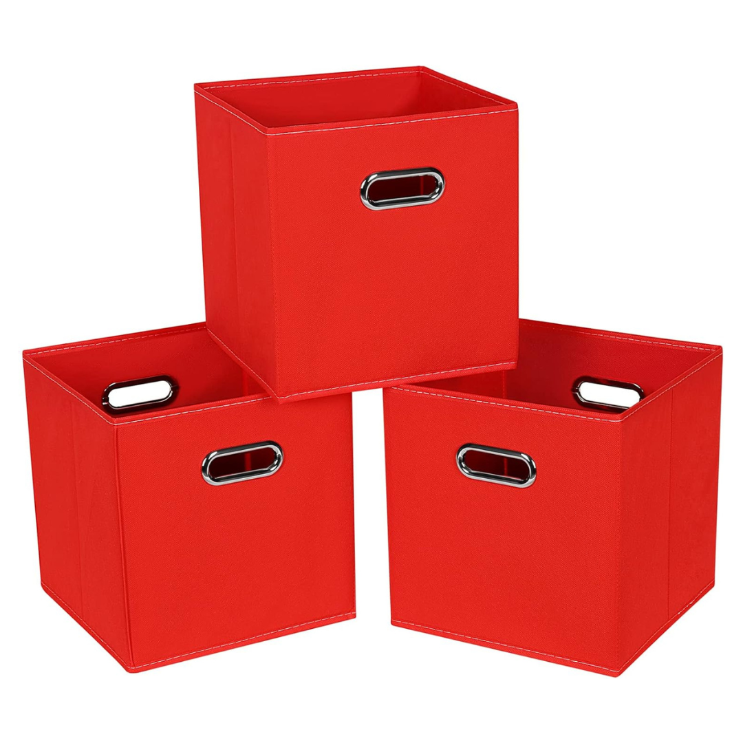3 Pack Foldable Fabric Cloth Storage Bins