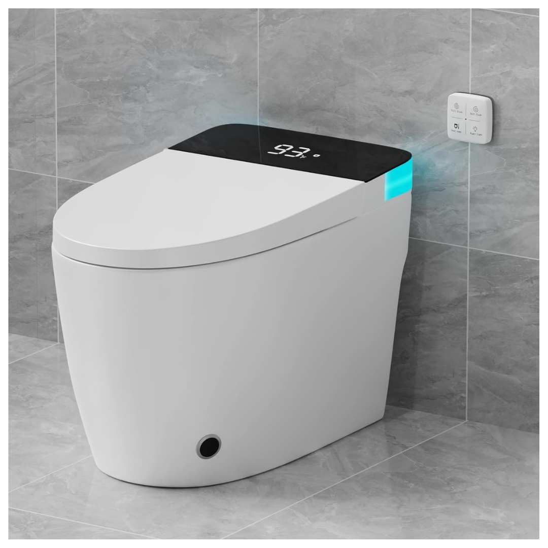 Elongated Heated Seat Auto Flush Smart Toilet With Dual Flush