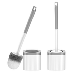 2-Pack Compact Toilet Bowl Brush & Holder Set With Nylon Bristles