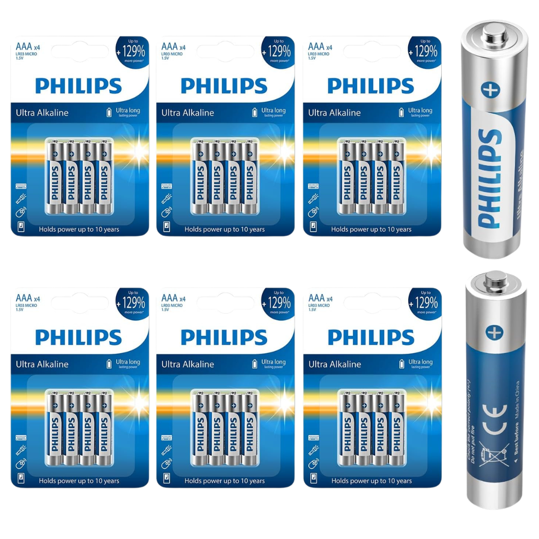 24-Pack Philips 1.5V Ultra Long Lasting AAA Batteries