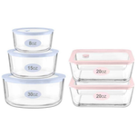 5-Pack Urban Green Glass Food Container Set With Glass Lid