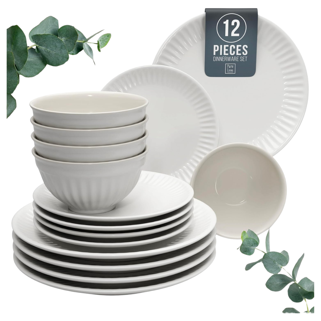 12-Piece Stoneware Dinnerware Set For 4 People HYGGE