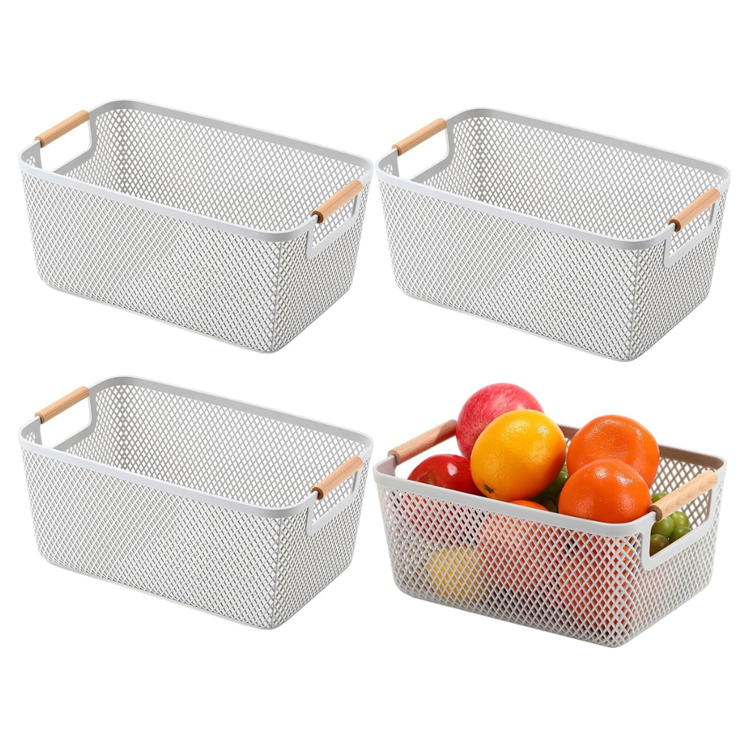 4-Piece Ziliny Plastic Mesh Baskets With Handles