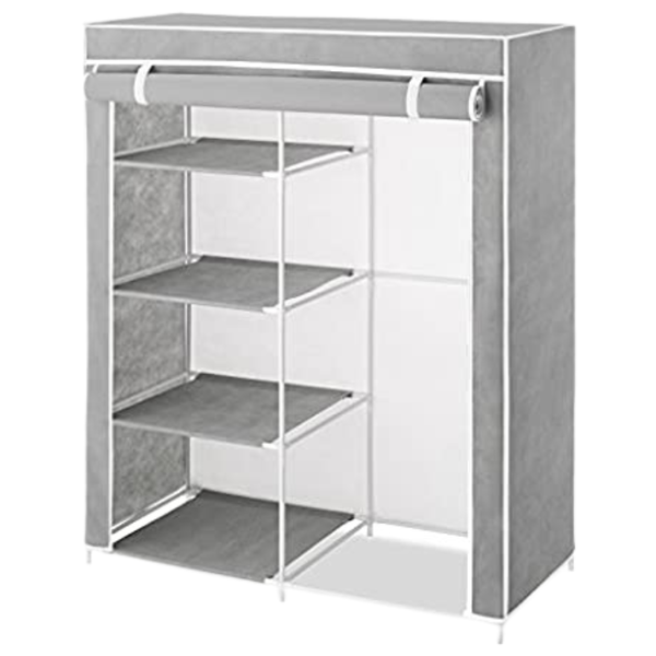4 Shelves & Hanging Rod Compact Clothes Closet
