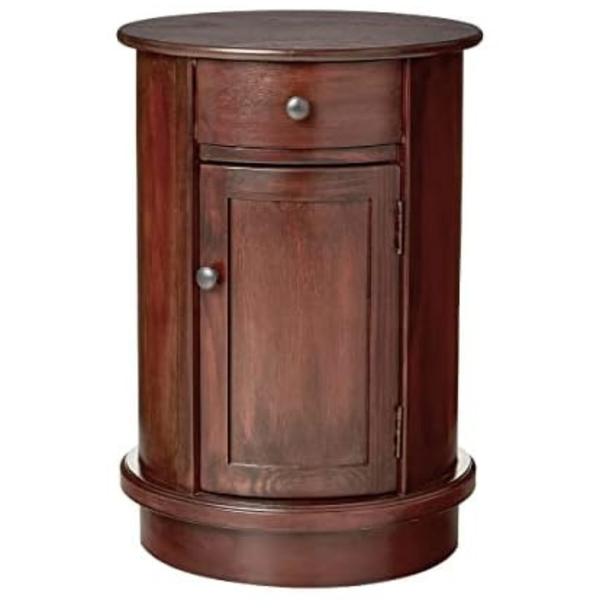 Decor Therapy Keaton Traditional Round Side Storage End Table