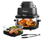 8-in-1 Portable 5.5QT & 1.6QT Dual Transparent Glass Air Fryer