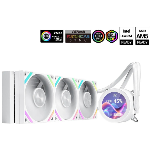 SAMA Q70 360MM Water AIO CPU Liquid Cooler With 2.8" LCD Display
