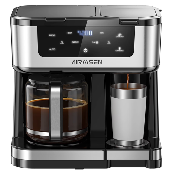 Airmsen 12-Cup Drip Coffee Maker With K Cup Combo