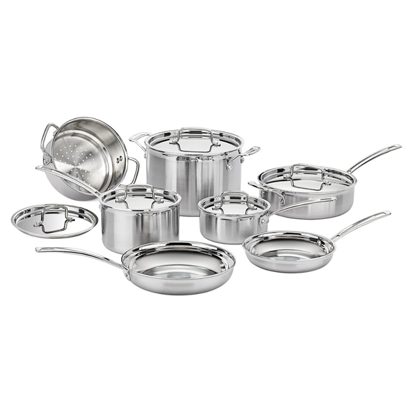 Cuisinart 12-Piece MultiClad Pro Triple Ply Stainless Stainless Steel Pots And Pans Set