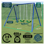 Sportspower Swing & Glide Metal Swing Set With 2 Swings & 2-Person Glide Ride