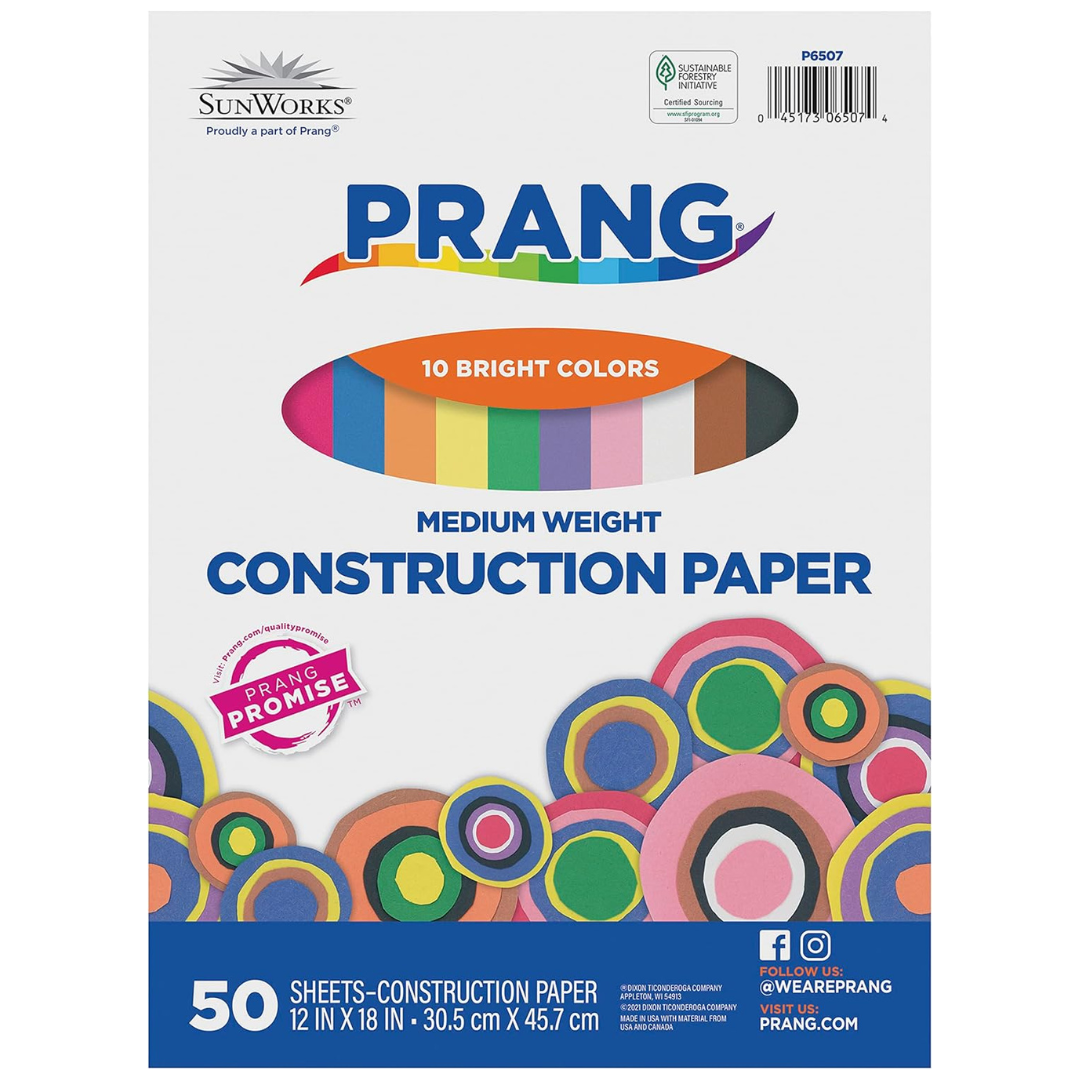 50-Pack Prang 12" X 18" Assorted Construction Paper (2 Colors)